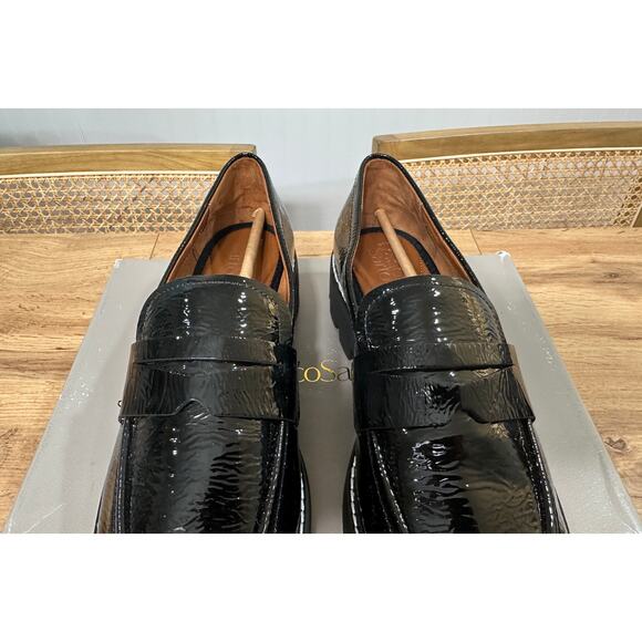 Franco Sarto Womens Balin Loafer Black Size 9.5 NIB Preppy Minimalist Lug Sole - Picture 7 of 15